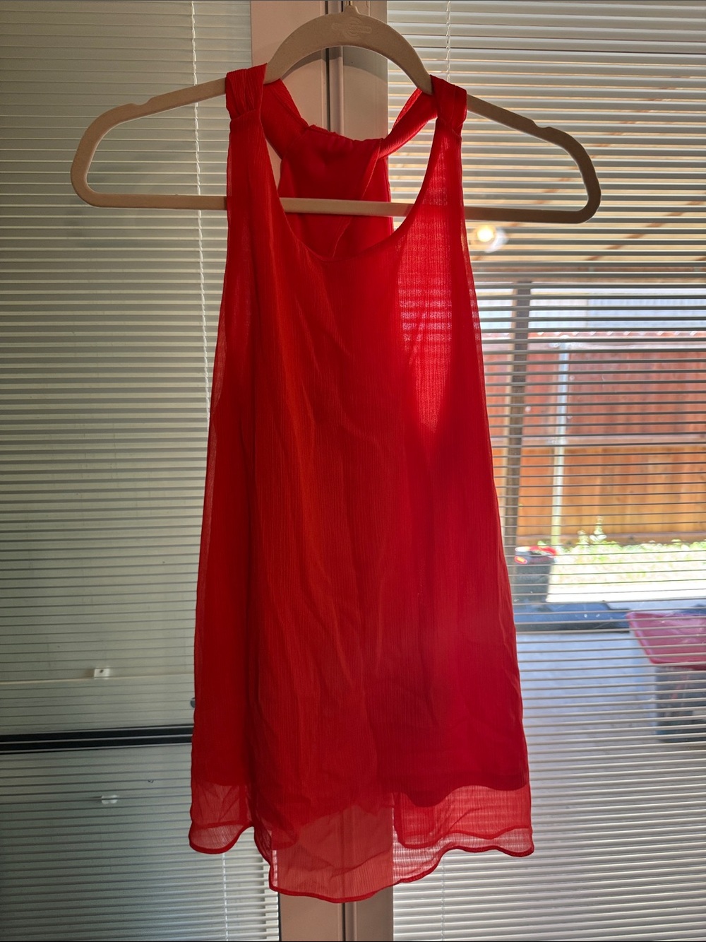 Coral Sleeveless Banana Republic Chiffon Tank